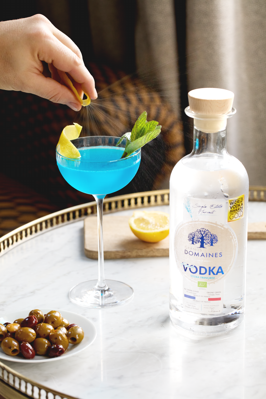 Vodka bio Grands domaines Cocktail Blue Lagoon